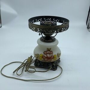 Vintage Electric Parlor Lamp  Hurricane‎ Hand Painted Globe Bottom Only